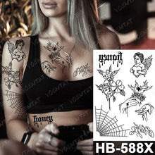 Load image into Gallery viewer, New Big Butterfly Waterproof Temporary Sticker Tattoo Elegant Black Colorful Tattoos Rose For Women Men