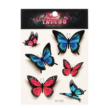 Load image into Gallery viewer, Waterproof Colorful Butterfly Temporary 3D Stickers Body Tattoos Various Styles For Womens