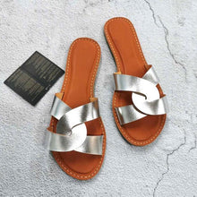 Load image into Gallery viewer, New Slides Women Summer Slippers Outdoor Summer Beach Shoes Fashion Slip-On Woman Slippers Leather Sandals Women's Flip Flops Leather Slide Beach Pool Slipper Sandals