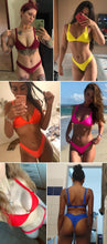 Load image into Gallery viewer, Bikini Solid Swimsuit Women Swimwear Push Up Bikini Set Patchwork Summer Beach Bathing Suit Swim Wear Halter Bikini Swimsuit Beach Swimming Traveling High Leg Bikini