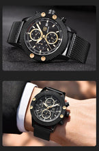 Load image into Gallery viewer, Sport Chronograph Fashion Luxury Men Watches Mesh & Rubber Band Waterproof Quartz Gold Watch For Men