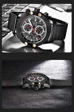 Load image into Gallery viewer, Sport Chronograph Fashion Luxury Men Watches Mesh & Rubber Band Waterproof Quartz Gold Watch For Men
