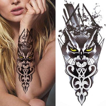 Load image into Gallery viewer, Large Wolf Tiger Black Tattoo Sticker Evil Death Temporary Tattoo Waterproof Big Tattoo Stickers For Mens Womens