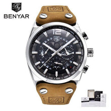 Load image into Gallery viewer, Mens Military Army Watches Analog Chronograph Watch Genuine Leather Strap Sports Casual Waterproof Male Quartz Wristwatch
