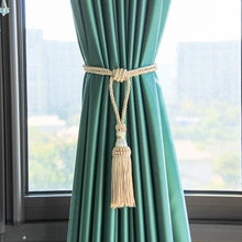 Load image into Gallery viewer, Curtain Tiebacks Tassel Curtain Clips Rope Curtain Tie Backs Holdbacks Decorative Curtain Holder Accessories For Drape Curtain Holdbacks Braided Buckle Home Decorative Window Drapery Ball Tassels Tieback 50cm
