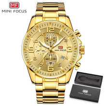 Load image into Gallery viewer, Luxury Gold Mens Watches Elegant Stainsteel Steel Strap Waterproof Sport Analog Quartz Luminous Hands Watch