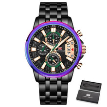 Load image into Gallery viewer, Sport Multifunctional Luxury Mens Watch Quartz Waterproof Colorful Analog Wristwatch Elegant Stainless Steel Design