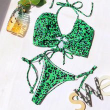 Load image into Gallery viewer, New Bikini Set Women Solid Female Cut Bikinis Swimwear Push Up Swimsuit Bath Suit Women's Bikini Padded Cutout Strappy Halter Swimsuits Two Piece Bathing Suits