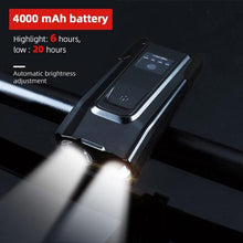 Load image into Gallery viewer, 4000mAh Bicycle Front Light Set USB Rechargeable Smart Headlight With Horn 800 Lumen LED Bicycle Light Set USB Rechargeable Super Bright Bike Headlight