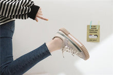 Load image into Gallery viewer, Womens New Spring Fashion Canvas Casual Flats Striped Vulcanize Fashion Style Sneakers Low-Cut Trainers Canvas Flat Sneakers Casual Slip On Canvas Comfortable Design
