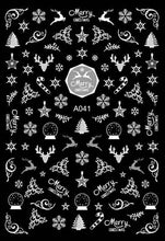 Load image into Gallery viewer, Merry Christmas Nail Art Decals Decoration Self Adhesive Nail Art Stickers Manicure Design White Snow Sticker for Nail Design Xmas Gift Nails Snowflake Nail Art Stickers Decals Christmas Nail 3D Self Adhesive Nail Stickers for Acrylic Nails Snowflake