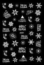 Load image into Gallery viewer, Merry Christmas Nail Art Decals Decoration Self Adhesive Nail Art Stickers Manicure Design White Snow Sticker for Nail Design Xmas Gift Nails Snowflake Nail Art Stickers Decals Christmas Nail 3D Self Adhesive Nail Stickers for Acrylic Nails Snowflake