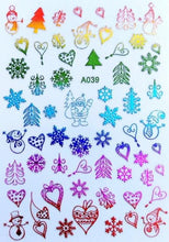 Load image into Gallery viewer, Merry Christmas Nail Art Decals Decoration Self Adhesive Nail Art Stickers Manicure Design White Snow Sticker for Nail Design Xmas Gift Nails Snowflake Nail Art Stickers Decals Christmas Nail 3D Self Adhesive Nail Stickers for Acrylic Nails Snowflake