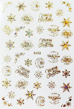Load image into Gallery viewer, Merry Christmas Nail Art Decals Decoration Self Adhesive Nail Art Stickers Manicure Design White Snow Sticker for Nail Design Xmas Gift Nails Snowflake Nail Art Stickers Decals Christmas Nail 3D Self Adhesive Nail Stickers for Acrylic Nails Snowflake