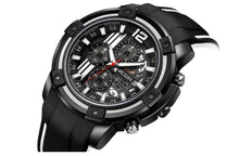 Load image into Gallery viewer, Modern Men's Black Quartz Watches Sports Silicone Strap Luminous Hands Wristwatch Luxury Waterproof Analog Watch