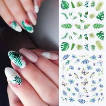 Load image into Gallery viewer, Abstract Lady Face Water Decals Fruit Flower Summer Leopard Alphabet Leaves Nail Stickers Water Black Leaf Sliders Marble Nail Art Stickers Water Transfer Nail Decals Full Wraps Gradient Acrylic Nail Kits for Women Manicure Decoration