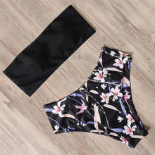 Load image into Gallery viewer, Bandage Bikini Swimwear Women Swimsuit High Waist Bikini Set Bathing Suit Push Up Women's Spaghetti Strap Bandeau Lace Up High Waist 2PCS Bikini Set