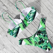 Load image into Gallery viewer, Animal Print Leopard Bikini Push Up Swimsuit Women Bikini Set Bathing Suit Bandeau Beach Wear Swimwear Women Casual Leopard Printed Triangle High Waist Two Piece Bikini Sets