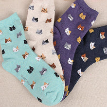 Load image into Gallery viewer, Autumn New Sock Animal Cartoon Cat Lovely Socks Combed Out Of Cotton Fashion Cute Short Socks Cat Print Stylish Color Cute Casual Socks For Men And Women