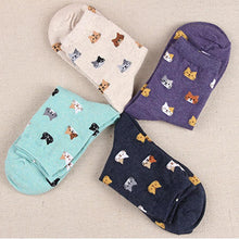 Load image into Gallery viewer, Autumn New Sock Animal Cartoon Cat Lovely Socks Combed Out Of Cotton Fashion Cute Short Socks Cat Print Stylish Color Cute Casual Socks For Men And Women