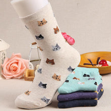Load image into Gallery viewer, Autumn New Sock Animal Cartoon Cat Lovely Socks Combed Out Of Cotton Fashion Cute Short Socks Cat Print Stylish Color Cute Casual Socks For Men And Women