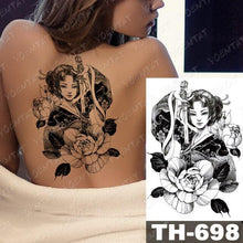 Load image into Gallery viewer, Gladiator Temporary Tattoo Sticker Flower Waterproof Big Modern Womens Mens Body Tattoo Luxury Design