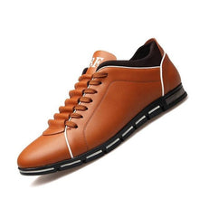 Load image into Gallery viewer, New Mens Leather Casual Sneakers Fashion Solid Leather Shoes Business Sport Flat Round Toe Fashion Sneakers Dress Shoes For Men Walking Business Office Driving Comfort Loafers