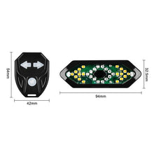 Load image into Gallery viewer, Bike Turn Signals Remote Control Bicycle Direction Indicator LED Rear Light USB Rechargeable Cycling Taillight With Horn Wireless Remote Control Bike Rear Light Back USB Rechargeable Safety Warning Cycling Light Fits On Any Road Bicycle