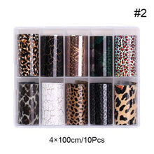 Load image into Gallery viewer, Snake Leopard Nail Foils Marble Nail Art Transfer Sticker Slider Nail Art Decal Manicuring Design Tip Decoration Decal Self-Adhesive 3D Wave Design Decoration for Women Girls Adhesive Striping Tape Nail Art Stickers Metallic Curve Strip Line Nail Decal