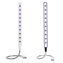 Load image into Gallery viewer, Mini USB Table Light 10 LEDS USB Light Flexible Metal LED Table Lamp Super Bright Led Book Decorative Table Lamp Cute Study Lamps for Bedroom Décor