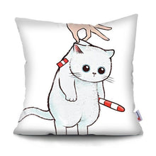 Load image into Gallery viewer, Funny Cute Cat Plush Cushion Pillow Covers Cat Pillow Cases Animal Kitty Pillowcase Cotton Linen Cushion Cover For Couch Cover Pillows Cases For Sofa Home Decoration Pillowcase Polyester Throw Pillow Case 45x45CM