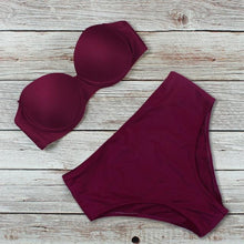 Load image into Gallery viewer, New Bikini Fashion Push Up Bikini Set Swimsuit Bikini Sets Push Up Swimsuits 2 Piece Underwired Bathing Suits Women Bandage High Waist Solid Brown Triangle Swimwear Two-Piece Suits