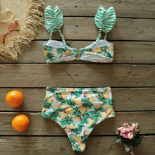 Load image into Gallery viewer, Two-Pieces Women Push-Up Padded Bra Ruffles Bandage Bikini Set Swimsuit Women's Bathing Suits Ruffles Flounce Bikini Sets Low Rise Two Piece Swimsuit Swimwear Bathing Suit Beachwear