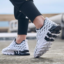 Load image into Gallery viewer, Mens Lightweight Breathable White Sneakers Casual Spring New Fashion Comfortable Walking Slip-On Sneakers Breathable Fashion Athletic Gym Casual Tennis Sneakers Modern Design Shoes