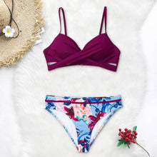Load image into Gallery viewer, Women's Swimming Suit Bikini Bikini For Women Two Piece High Waist Bathing Suits Tummy Control Bikini Set Halter Swimwear Women Swimwear Bikini Set Print Push-Up Padded Bathing Swimsuit Beachwear