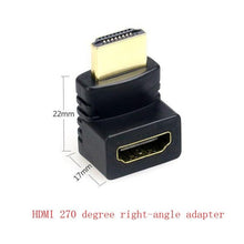 Load image into Gallery viewer, HDMI Compatible 90 Degree Right Angle Adapter HDMI 270 Degree HDMI Gold Plated HDMI 2.0 Male To Female Adapter Connector HDMI Cable Extender 3D 4K Supported