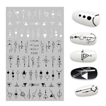 Load image into Gallery viewer, The New 3D Nail Sticker Cool English Letter stickers for nail Foil Love Heart Design Fashion Manicure Stickers Girls Manicure Decoration Nail Art Supplies 3D Self-Adhesive Nail Decals Designer Nail Stickers for Acrylic Nails