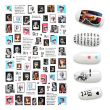 Load image into Gallery viewer, The New 3D Nail Sticker Cool English Letter stickers for nail Foil Love Heart Design Fashion Manicure Stickers Girls Manicure Decoration Nail Art Supplies 3D Self-Adhesive Nail Decals Designer Nail Stickers for Acrylic Nails