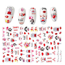 Load image into Gallery viewer, The New 3D Nail Sticker Cool English Letter stickers for nail Foil Love Heart Design Fashion Manicure Stickers Girls Manicure Decoration Nail Art Supplies 3D Self-Adhesive Nail Decals Designer Nail Stickers for Acrylic Nails