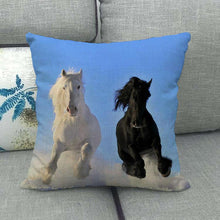 Load image into Gallery viewer, Horse Print Throw Pillow Covers Decorative Pillowcase Square Cushion Covers For Home Sofa Bedroom Livingroom Throw Pillow Covers Horse Herd Run in Desert Sand Storm Against Dramatic Sky Decor Linen Pillow Cases 45X45CM