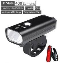 Load image into Gallery viewer, Waterproof Bicycle Light Smart Front Lamp Headlight With Horn USB Rechargeable LED Cycling Flashlight Bicycle Lights Set Powerful Lumens LED Bike Front For Adults Road Cycling Safety Flashlight
