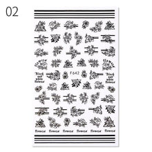 Load image into Gallery viewer, Alphabet Love Shaped Pattern 3D Nail Stickers Slider Valentine Day Decals Foil For Love Nail Art Decoration Pop Art Nail Stickers Sexy Girl Designs Comics Water Transfer Decals Manicure Lips Nail Art Decorations Slider Nail Art Stickers