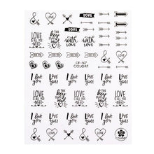 Load image into Gallery viewer, Alphabet Love Shaped Pattern 3D Nail Stickers Slider Valentine Day Decals Foil For Love Nail Art Decoration Pop Art Nail Stickers Sexy Girl Designs Comics Water Transfer Decals Manicure Lips Nail Art Decorations Slider Nail Art Stickers