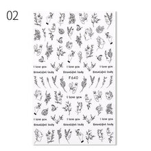 Load image into Gallery viewer, Alphabet Love Shaped Pattern 3D Nail Stickers Slider Valentine Day Decals Foil For Love Nail Art Decoration Pop Art Nail Stickers Sexy Girl Designs Comics Water Transfer Decals Manicure Lips Nail Art Decorations Slider Nail Art Stickers