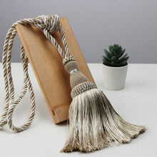 Load image into Gallery viewer, Home Decoration Polyester Tassel Tiebacks Curtain Holder Handmade Tassel Curtain Rope Holdback Window Drape Hanging Ball Tassels Curtains Buckle Sling Binding Lantern Tiebacks Handcrafted Braided Curtain Holdbacks Window Home Decor 55-90cm