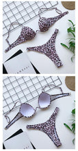 Load image into Gallery viewer, High Waist Bikini Push Up Swimsuit Leopard Swimwear Women Bikini Set Swimsuits For Women V-Wired Underwire Push Up High Cut Bikini Set Two Pieces Bathing Suits Women Bathing Suit