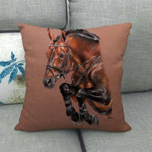 Load image into Gallery viewer, New Animal Pattern Pillow Cover Simple Wind Pillow Set Art Home Decorative Throw Pillow Cover Horse Cotton Linen Cushion for Couch Sofa Bedroom Livingroom Kitchen Car Restoring Ancient Ways Horse Head Decorative Cushion Covers 45x45CM