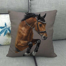 Load image into Gallery viewer, New Animal Pattern Pillow Cover Simple Wind Pillow Set Art Home Decorative Throw Pillow Cover Horse Cotton Linen Cushion for Couch Sofa Bedroom Livingroom Kitchen Car Restoring Ancient Ways Horse Head Decorative Cushion Covers 45x45CM