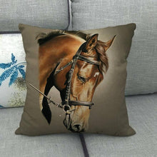 Load image into Gallery viewer, New Animal Pattern Pillow Cover Simple Wind Pillow Set Art Home Decorative Throw Pillow Cover Horse Cotton Linen Cushion for Couch Sofa Bedroom Livingroom Kitchen Car Restoring Ancient Ways Horse Head Decorative Cushion Covers 45x45CM