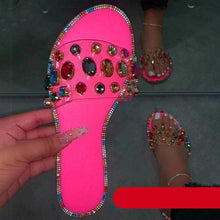 Load image into Gallery viewer, Slides Women Flip Flops Shoes Slippers Rhinestones Sandals Slide Diamond Slipper Slide Open Toe Flat Sandals With Clear Rhinestone Flip Flops Fashion Casual Slip On Party Shoes